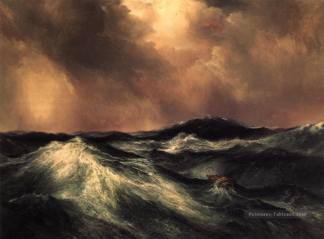 Thomas Moran La mer en colère Vagues de l’océan Peintures à l'huile